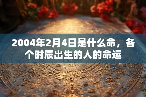 2004年2月4日是什么命，各个时辰出生的人的命运