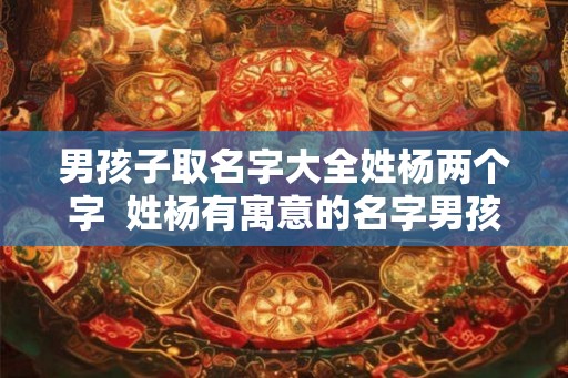 男孩子取名字大全姓杨两个字  姓杨有寓意的名字男孩