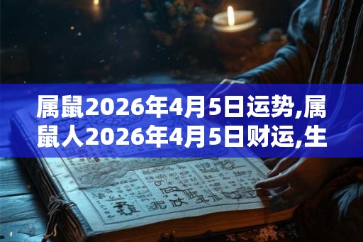 属鼠2026年4月5日运势,属鼠人2026年4月5日财运,生肖鼠2026年4月5日运势