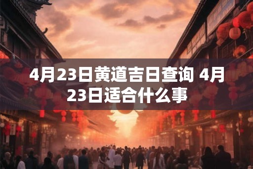 4月23日黄道吉日查询 4月23日适合什么事