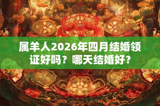 属羊人2026年四月结婚领证好吗？哪天结婚好？