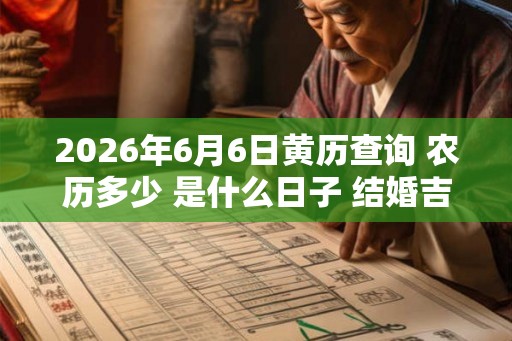 2026年6月6日黄历查询 农历多少 是什么日子 结婚吉时