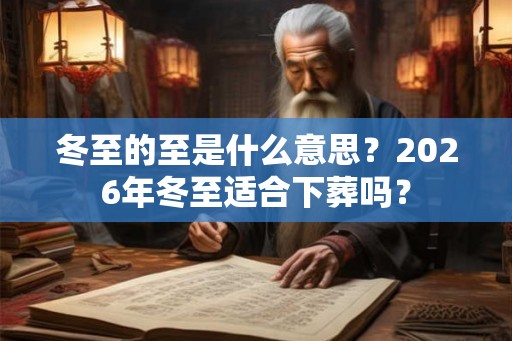 冬至的至是什么意思？2026年冬至适合下葬吗？