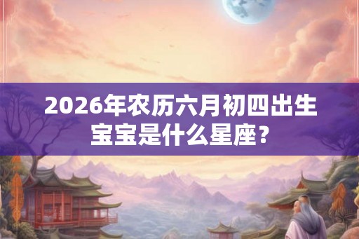 2026年农历六月初四出生宝宝是什么星座？