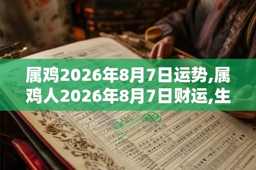 属鸡2026年8月7日运势,属鸡人2026年8月7日财运,生肖鸡2026年8月7日运势