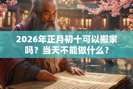 2026年正月初十可以搬家吗？当天不能做什么？
