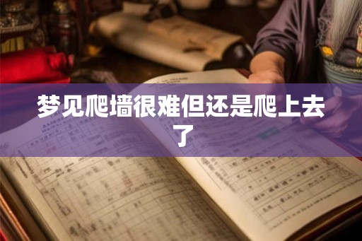 梦见爬墙很难但还是爬上去了