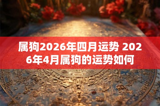 属狗2026年四月运势 2026年4月属狗的运势如何