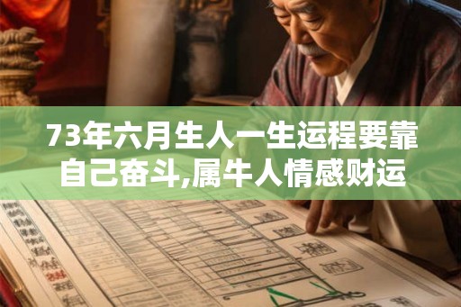 73年六月生人一生运程要靠自己奋斗,属牛人情感财运不佳
