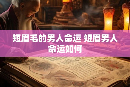 短眉毛的男人命运 短眉男人命运如何