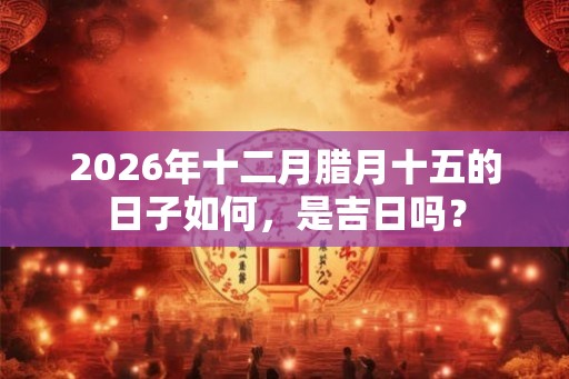 2026年十二月腊月十五的日子如何，是吉日吗？
