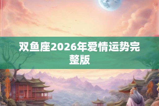 双鱼座2026年爱情运势完整版
