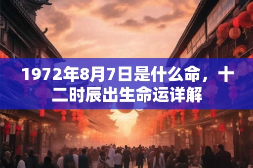 1972年8月7日是什么命，十二时辰出生命运详解
