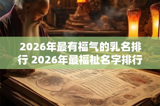 2026年最有福气的乳名排行 2026年最福祉名字排行榜