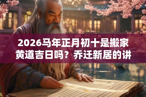 2026马年正月初十是搬家黄道吉日吗？乔迁新居的讲究