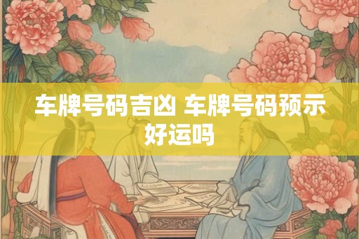 车牌号码吉凶 车牌号码预示好运吗