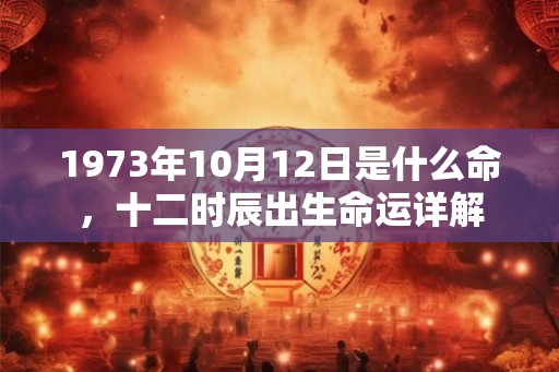 1973年10月12日是什么命，十二时辰出生命运详解