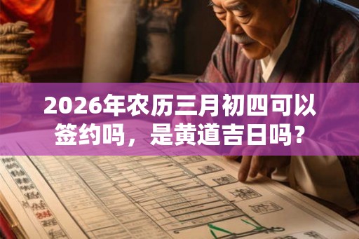2026年农历三月初四可以签约吗，是黄道吉日吗？