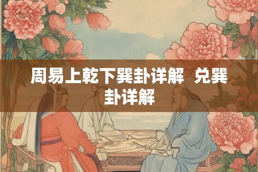 周易上乾下巽卦详解  兑巽卦详解