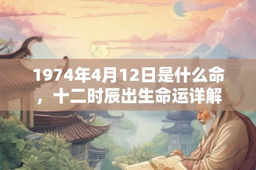 1974年4月12日是什么命，十二时辰出生命运详解