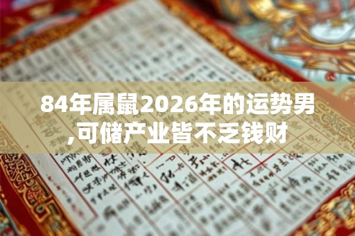 84年属鼠2026年的运势男,可储产业皆不乏钱财