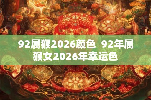 92属猴2026颜色  92年属猴女2026年幸运色