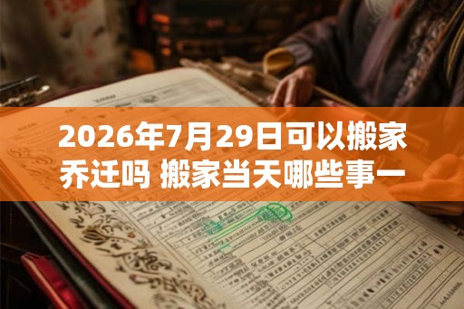 2026年7月29日可以搬家乔迁吗 搬家当天哪些事一定要做