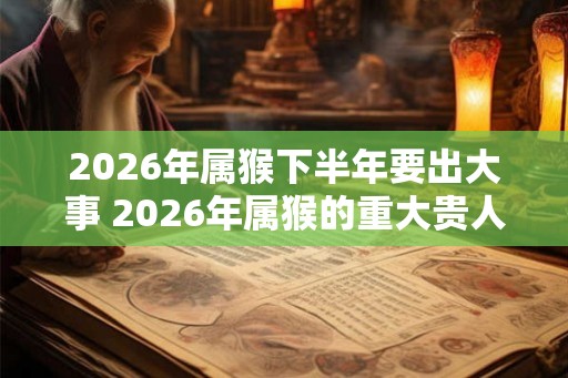 2026年属猴下半年要出大事 2026年属猴的重大贵人