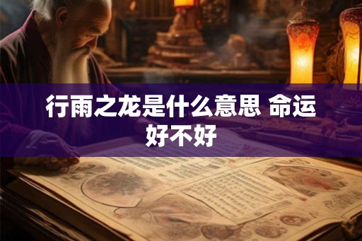行雨之龙是什么意思 命运好不好