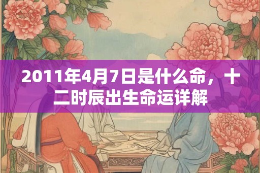 2011年4月7日是什么命，十二时辰出生命运详解