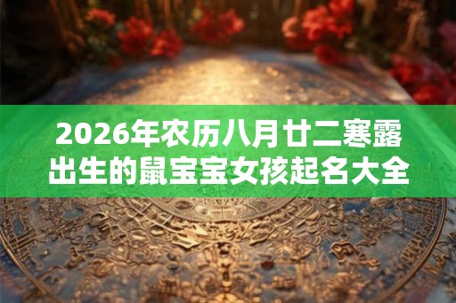 2026年农历八月廿二寒露出生的鼠宝宝女孩起名大全 2026年农历八月廿二寒露出生的鼠宝宝女孩起名大全