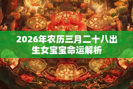 2026年农历三月二十八出生女宝宝命运解析