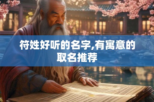 符姓好听的名字,有寓意的取名推荐
