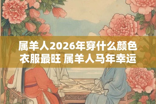 属羊人2026年穿什么颜色衣服最旺 属羊人马年幸运色是什么 属羊人2026年穿什么颜色衣服最旺 属羊人马年幸运色是什么