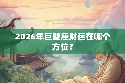 2026年巨蟹座财运在哪个方位？