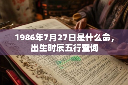 1986年7月27日是什么命，出生时辰五行查询