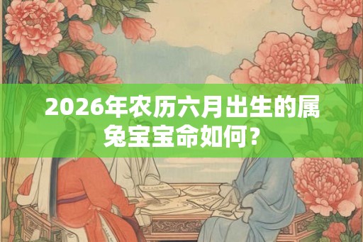 2026年农历六月出生的属兔宝宝命如何? 2026年农历六月出生的属兔宝宝命如何?