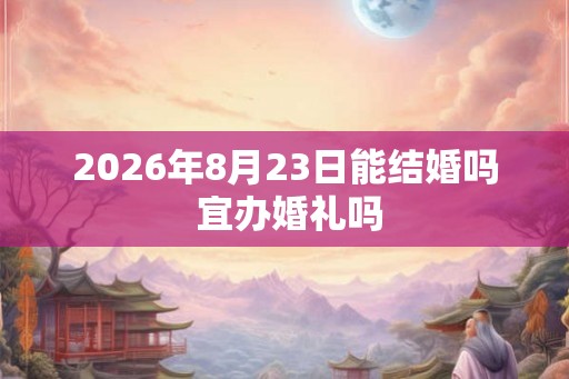 2026年8月23日能结婚吗 宜办婚礼吗