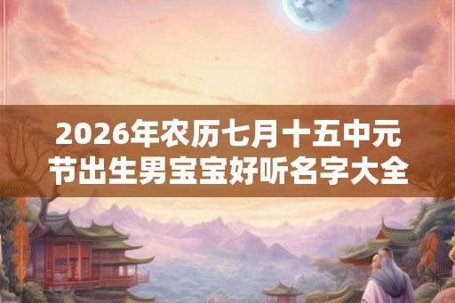 2026年农历七月十五中元节出生男宝宝好听名字大全
