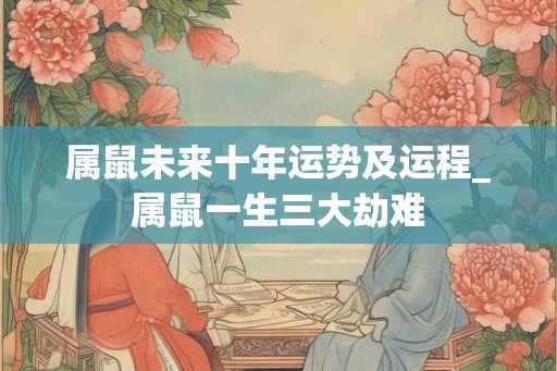 属鼠未来十年运势及运程_属鼠一生三大劫难