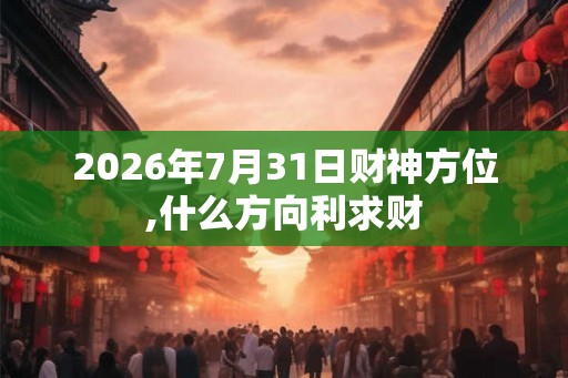 2026年7月31日财神方位,什么方向利求财