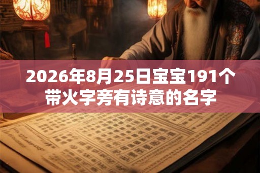 2026年8月25日宝宝191个带火字旁有诗意的名字