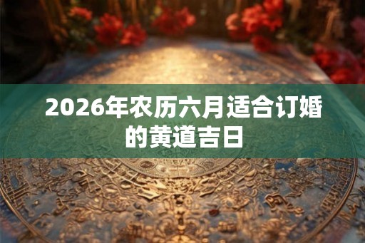 2026年农历六月适合订婚的黄道吉日