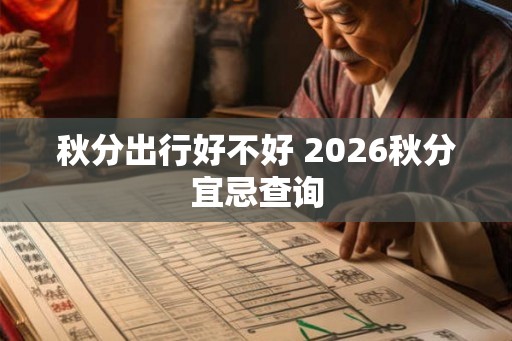 秋分出行好不好 2026秋分宜忌查询