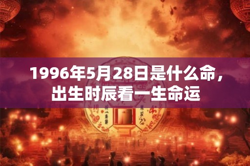 1996年5月28日是什么命，出生时辰看一生命运
