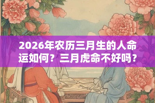 2026年农历三月生的人命运如何？三月虎命不好吗？
