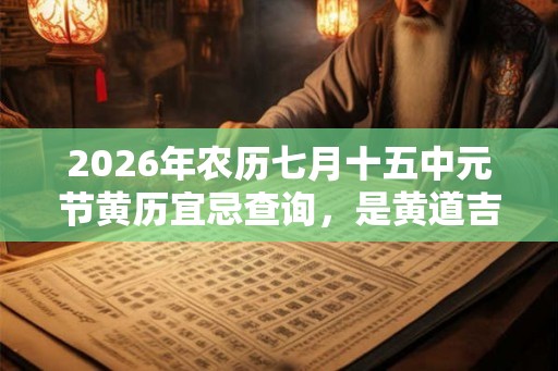 2026年农历七月十五中元节黄历宜忌查询，是黄道吉日吗？