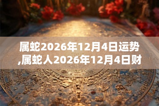 属蛇2026年12月4日运势,属蛇人2026年12月4日财运,生肖蛇2026年12月4日运势