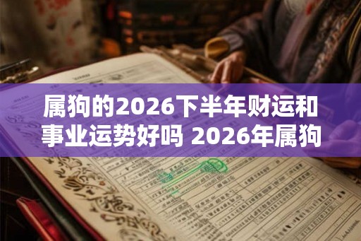 属狗的2026下半年财运和事业运势好吗 2026年属狗的运势详解