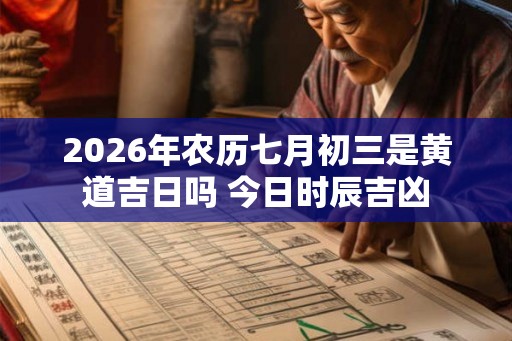 2026年农历七月初三是黄道吉日吗 今日时辰吉凶